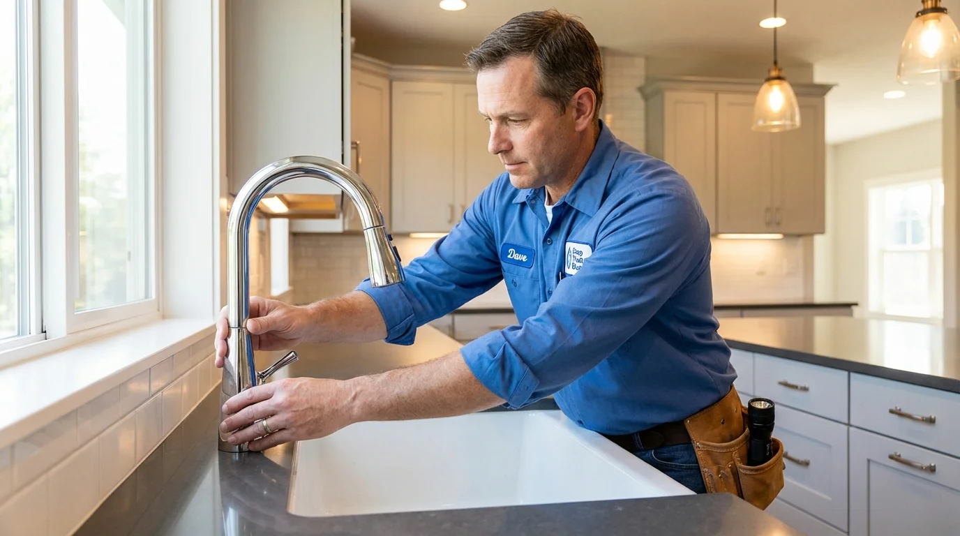 Kitchen faucet installation by Johns Plumbing LLC in Fairhope