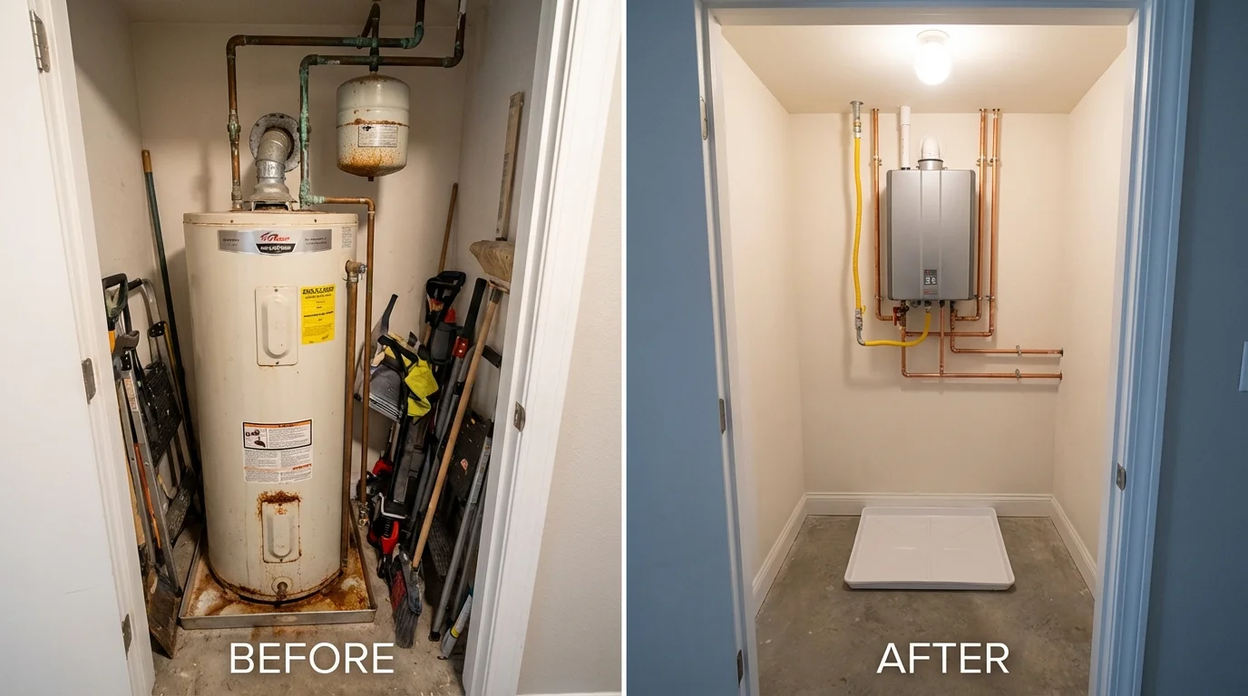 Tank water heater versus wall-mounted tankless unit comparison for Fairhope, AL homeowners