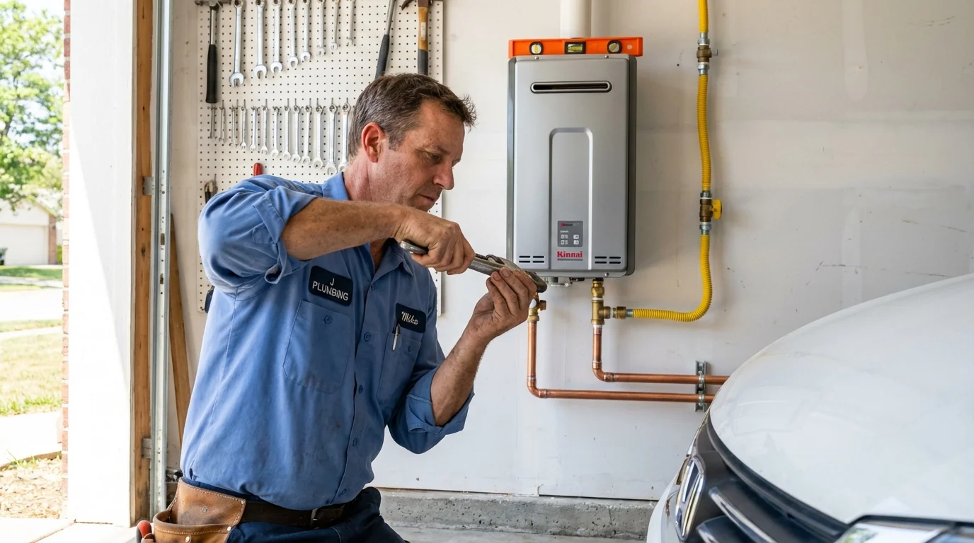 Tankless water heater installation by a Johns Plumbing LLC plumber in Fairhope